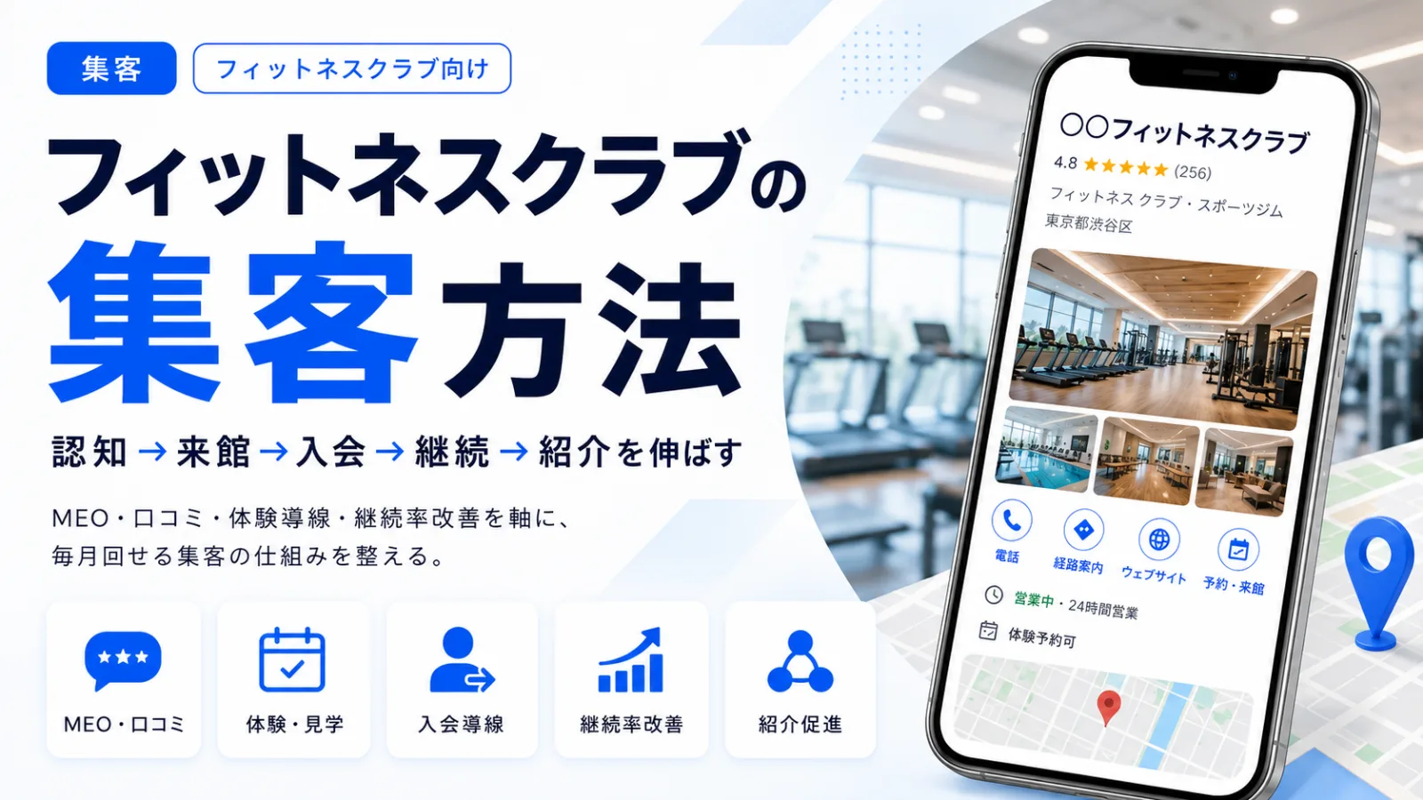 フィットネスクラブの集客方法｜口コミ・MEO・退会防止で会員を増やす完全ガイド